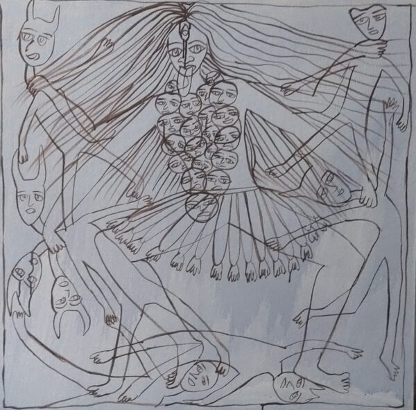 Kali Mata 3 Acrylic on Canvas 3X3 feet - Image 3