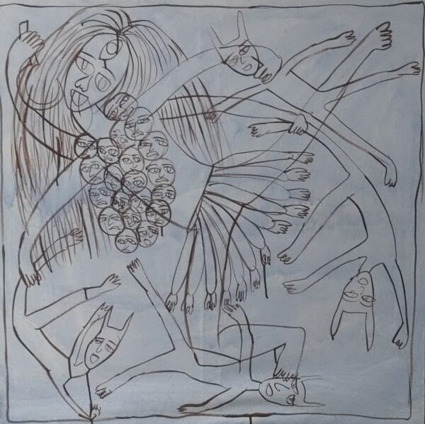 Kali Mata 2 Acrylic on Canvas 3X3 feet - Image 4