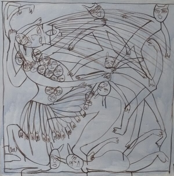Kali Mata 5 Acrylic on Canvas 3X3 feet - Image 7