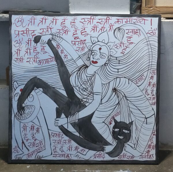 Maa Durga 5 Mahishasurmardani 3X3 feer Acrylic on Canvas - Image 3