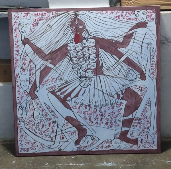 Kali Mata 3 Acrylic on Canvas 3X3 feet - Image 2