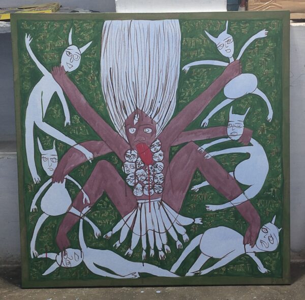 Kali Mata 4 Acrylic on Canvas 3X3 feet - Image 8