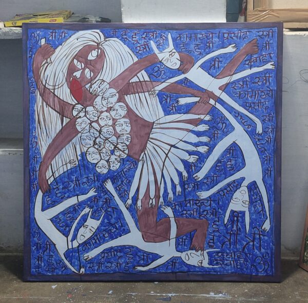 Kali Mata 2 Acrylic on Canvas 3X3 feet - Image 3
