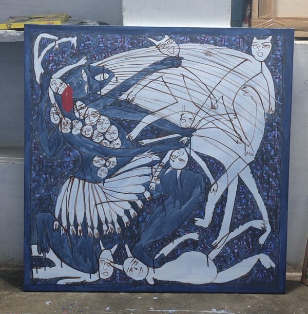 Kali Mata 5 Acrylic on Canvas 3X3 feet - Image 3