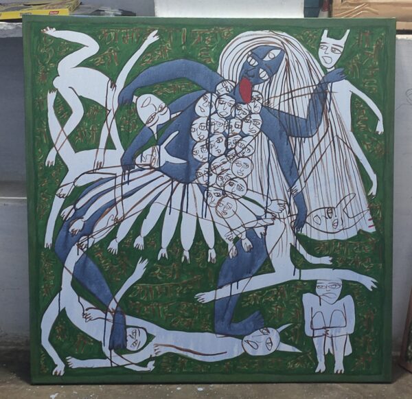Kali Mata 1 Acrylic on Canvas 3x3 feet - Image 5