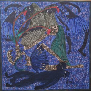 Maa Chhindmastika 3 Acrylic on Canvas 3X3 feet