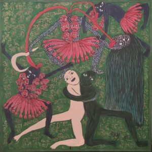 Maa Chhindmastika 4 Acrylic on Canvas 3X3 feet