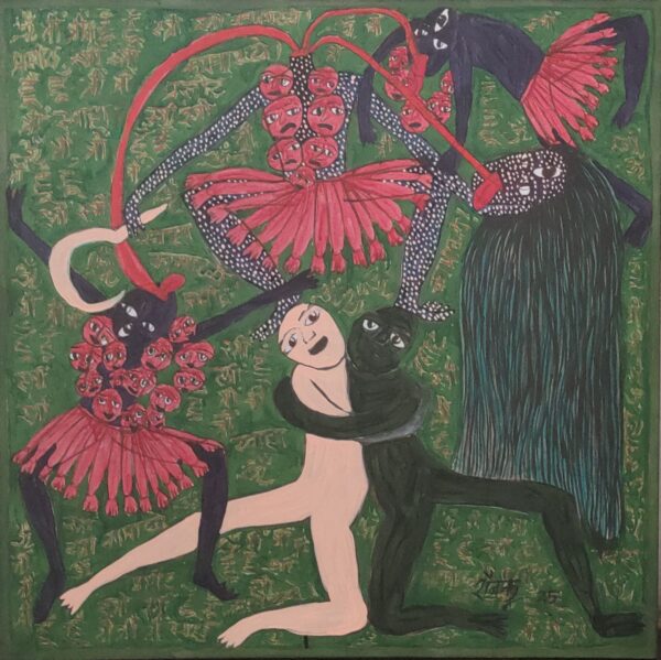 Maa Chhindmastika 4 Acrylic on Canvas 3X3 feet