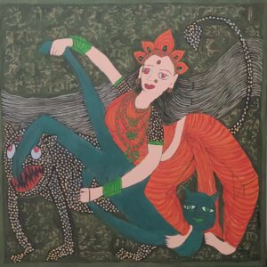Maa Durga 5 Mahishasurmardani 3X3 feer Acrylic on Canvas