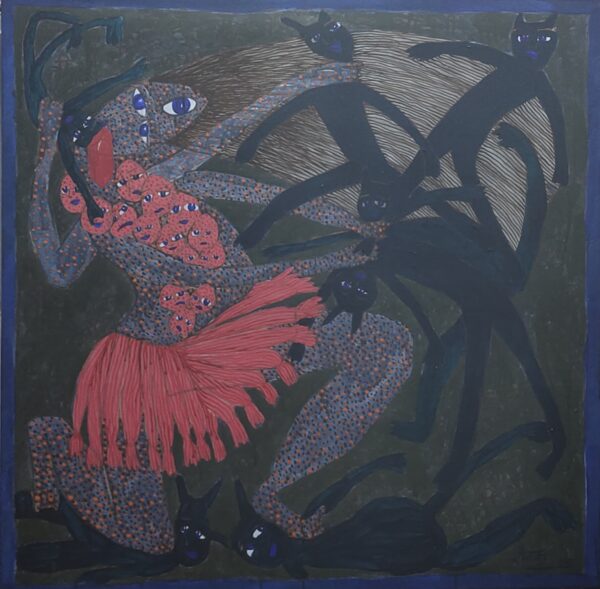 Kali Mata 5 Acrylic on Canvas 3X3 feet