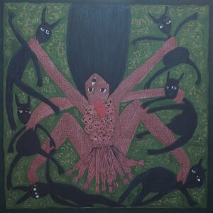 Kali Mata 4 Acrylic on Canvas 3X3 feet