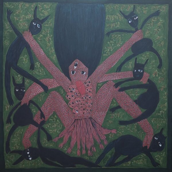 Kali Mata 4 Acrylic on Canvas 3X3 feet