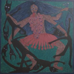 Kali Mata 3 Acrylic on Canvas 3X3 feet