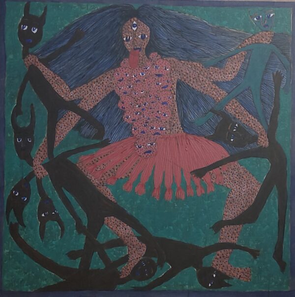 Kali Mata 3 Acrylic on Canvas 3X3 feet