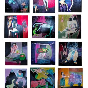 Sexy Paintings 1 Watercolor and Ink on Paper 10X8 feet