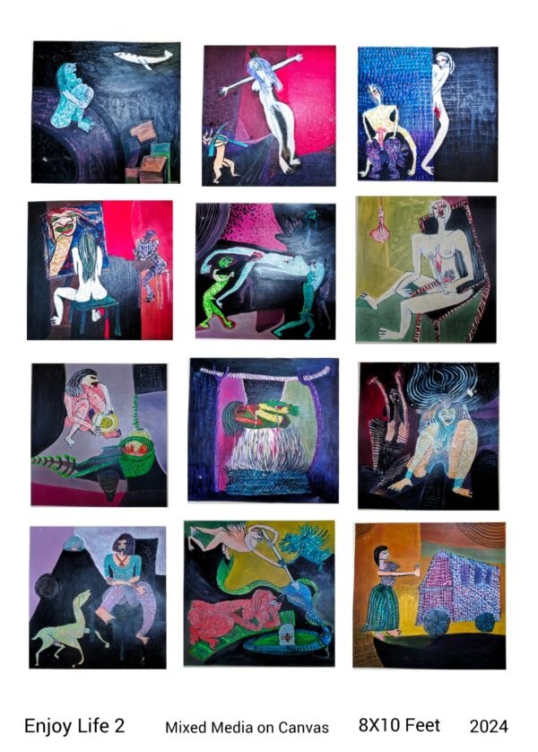 Sexy Paintings 1 Watercolor and Ink on Paper 10X8 feet