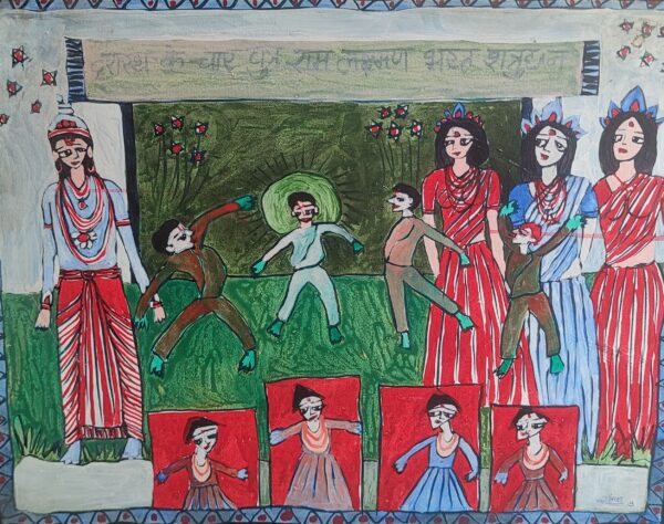 Ramayana 1 Ram Birth 45X60 cm Acrylic on Canvas