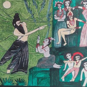 Ramayana 2 Vishwamitra Request 45X60 cm Acrylic on Canvas