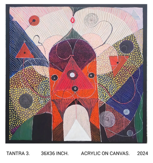 Tantra 8 Acrylic on Canvas 3X3 feet