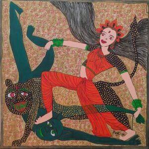 Maa Durga 1 Mahishasurmardani 3X3 feer Acrylic on Canvas