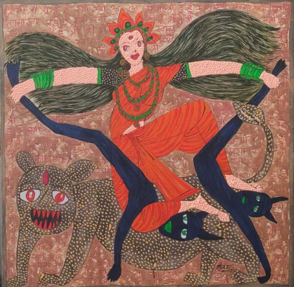 Maa Durga 2 Mahishasurmardani 3X3 feer Acrylic on Canvas
