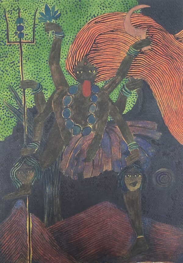 Kali Mata Panel Watercolor on Paper 6X4 feet - Image 10