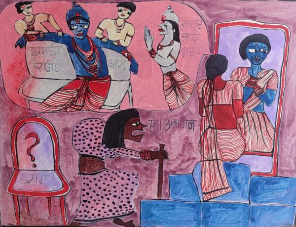 Ramayana 12 Manthara Plan 45X60 cm Acrylic on Canvas