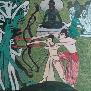 Ramayana 5 Ram Save Dharma 45X60 cm Acrylic on Canvas