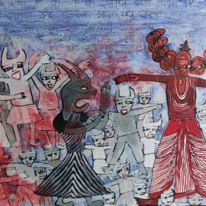Ramayana 16 Surfnakha Plan 45X60 cm Acrylic on Canvas