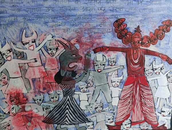 Ramayana 16 Surfnakha Plan 45X60 cm Acrylic on Canvas