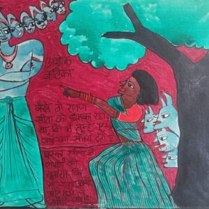 Ramayana 19 Chetavani to Ravan 45X60 cm Acrylic on Canvas