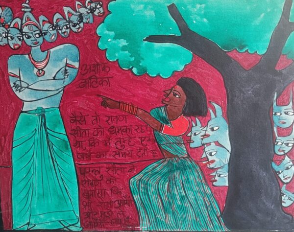 Ramayana 19 Chetavani to Ravan 45X60 cm Acrylic on Canvas