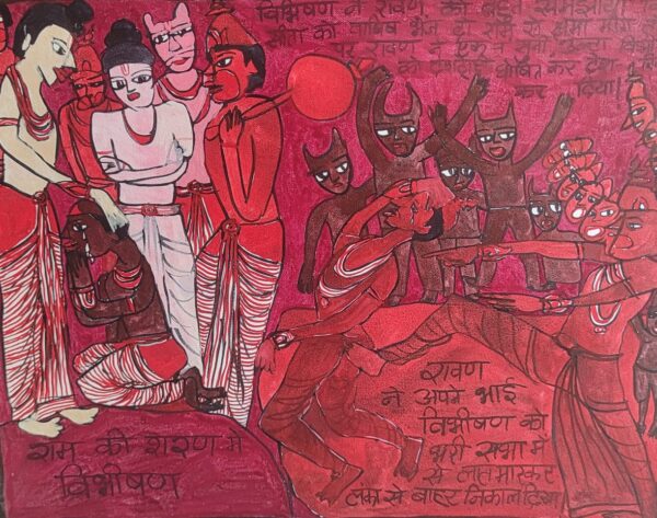 Ramayana 24 Sharnagat Vibhishan 45X60 cm Acrylic on Canvas
