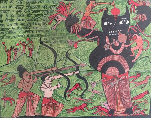 Ramayana 29 Kumbhakarana Vadh 45X60 cm Acrylic on Canvas