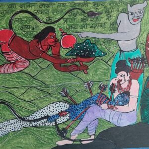 Ramayana 27 Sanjeevani Booti 45X60 cm Acrylic on Canvas