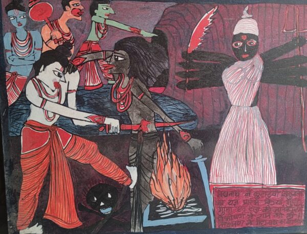 Ramayana 28 Meghanath Vadh 45X60 cm Acrylic on Canvas