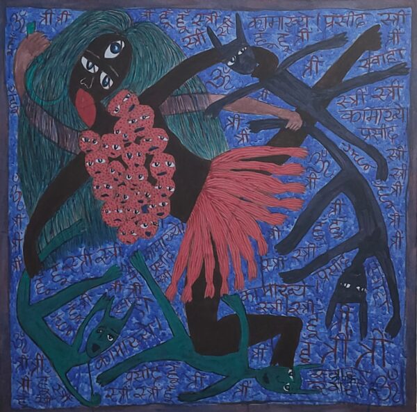 Kali Mata 2 Acrylic on Canvas 3X3 feet